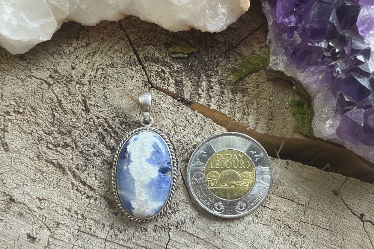 Pendentif pierre de Sodalite- Argent 925