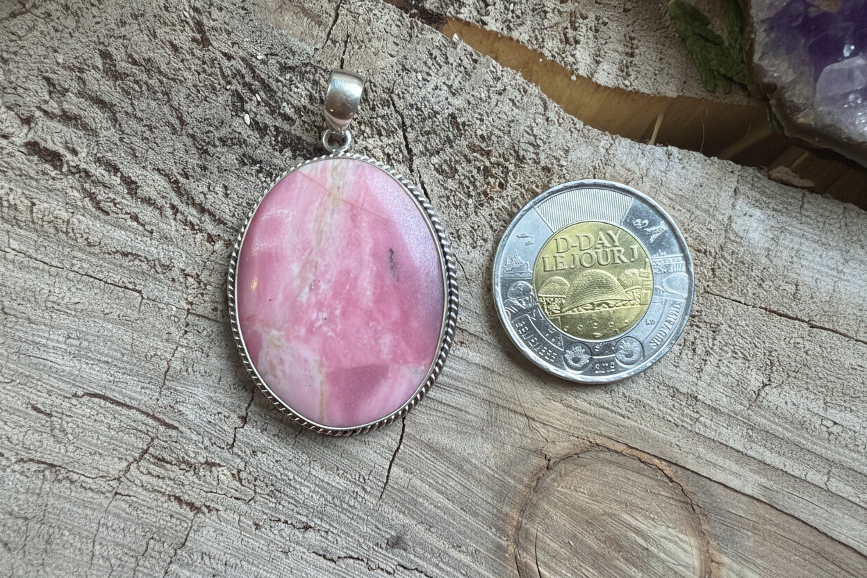 Pendentif Opale rose- Argent 925