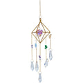 Octaèdre en cuivre avec cristaux suspendus et perles de verre en forme de cœur