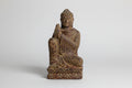Statue en pierre volcanique - Bouddha Namaste au repos 12,5"