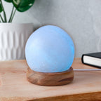 Lampe en cristal de sel blanc Moon avec clé USB