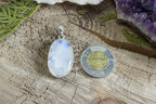 Pendentif en pierre de lune arc-en-ciel- Argent 925