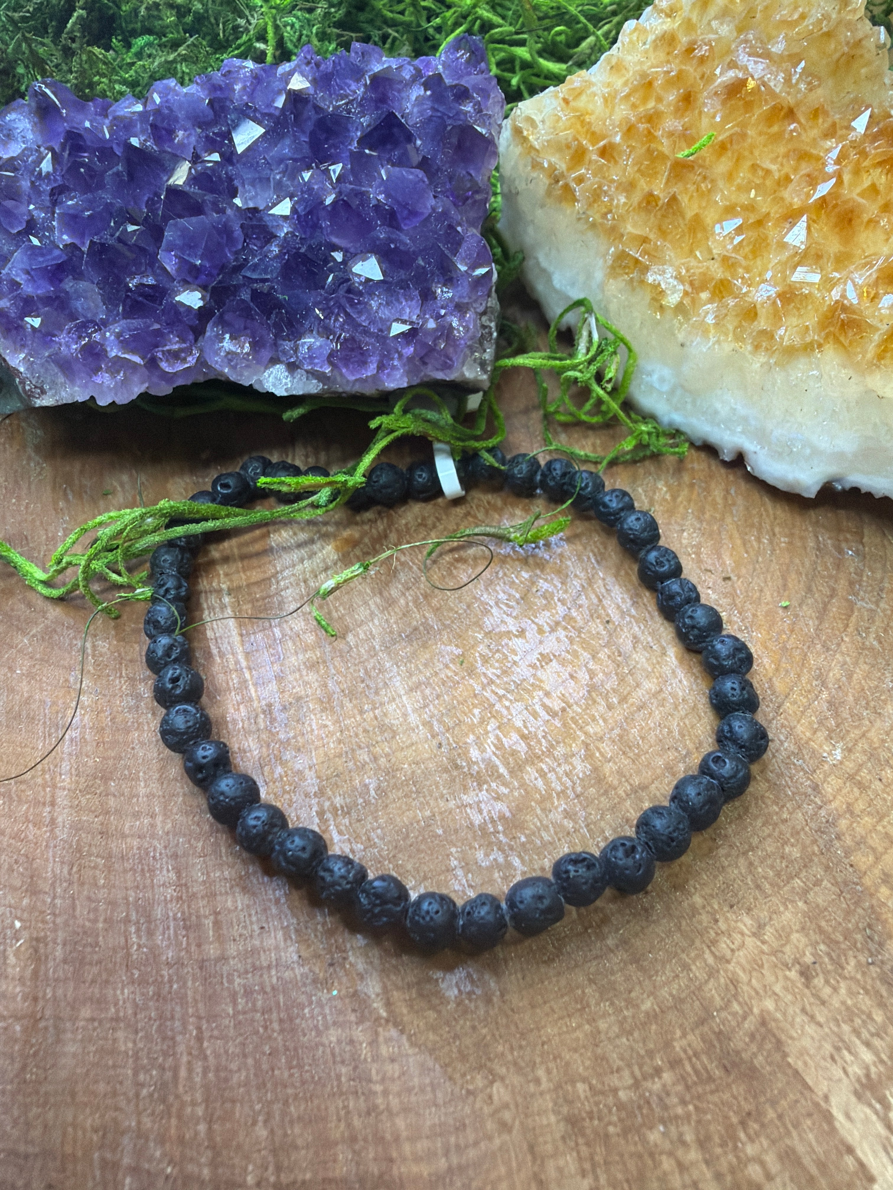 Bracelet perle 4mm pierre de lave