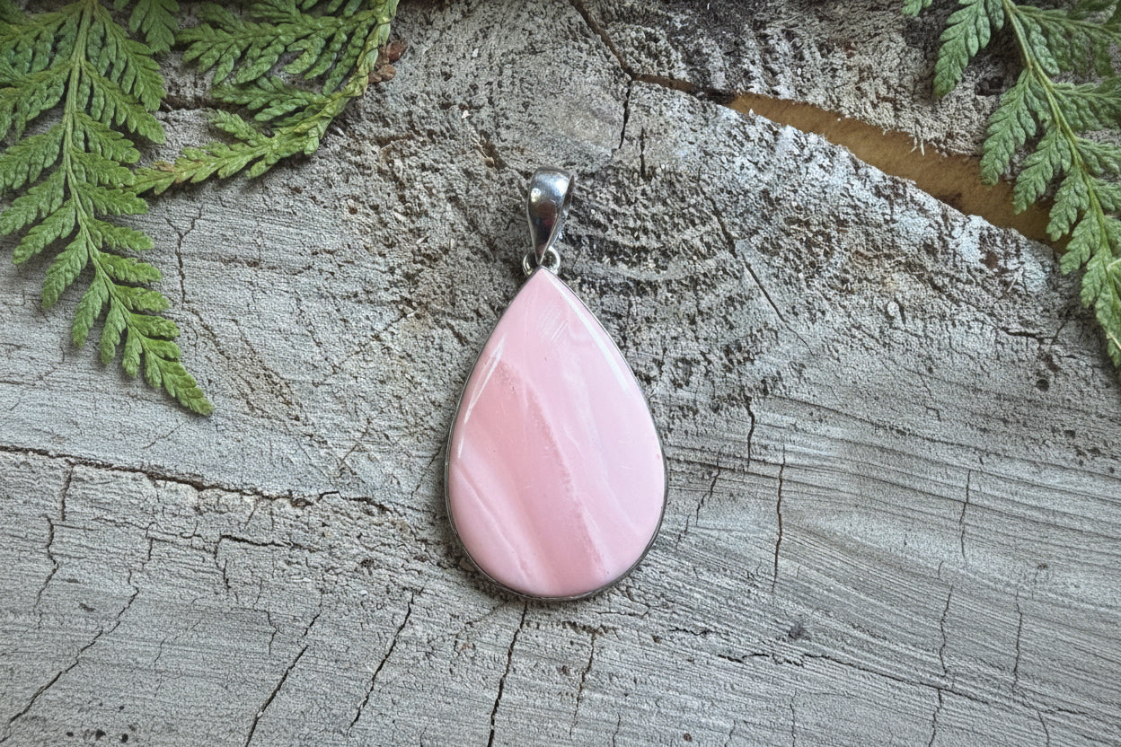 Pendentif Opale Rose- Argent 925