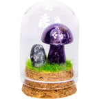 Terrarium mini-champignon en pierre précieuse — Améthyste