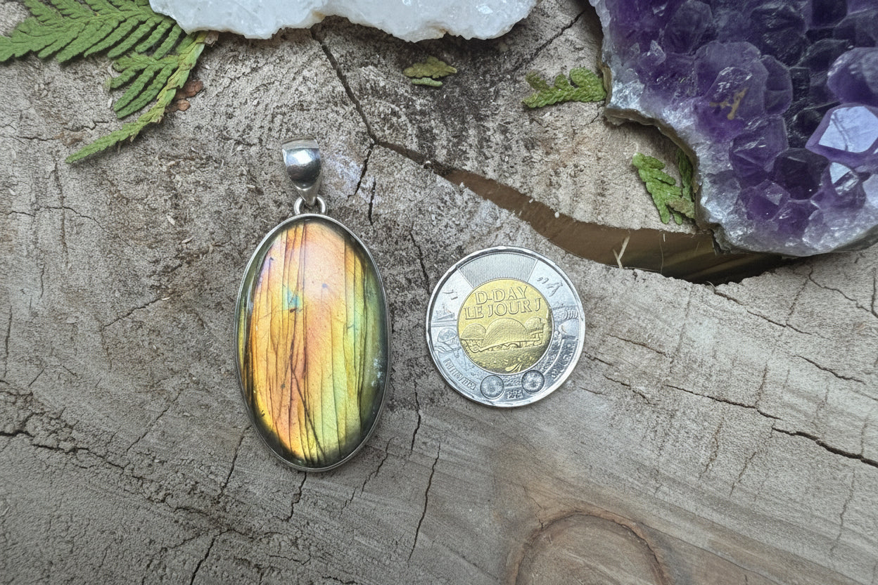 Pendentif labradorite- Argent 925