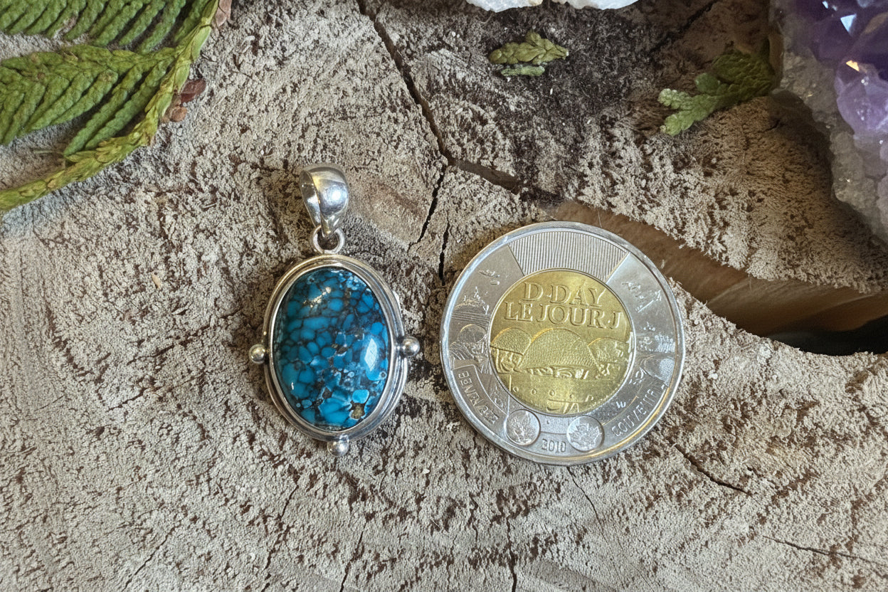 Pendentif turquoise « spiderweb »