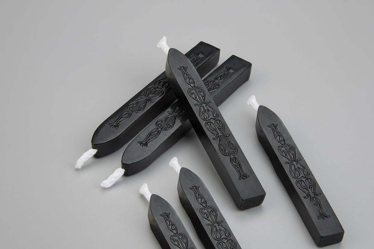 Bâtonnets de cire à cacheter avec mèche: Noir