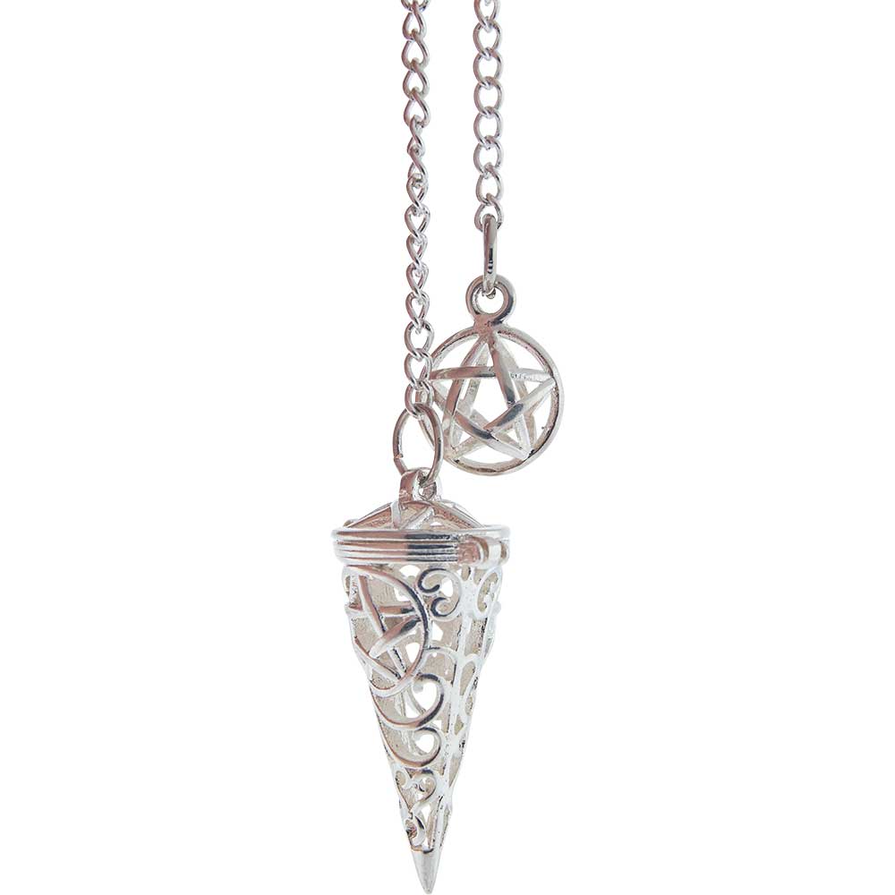 Pendule, chambre ouverte, pentacle argenté