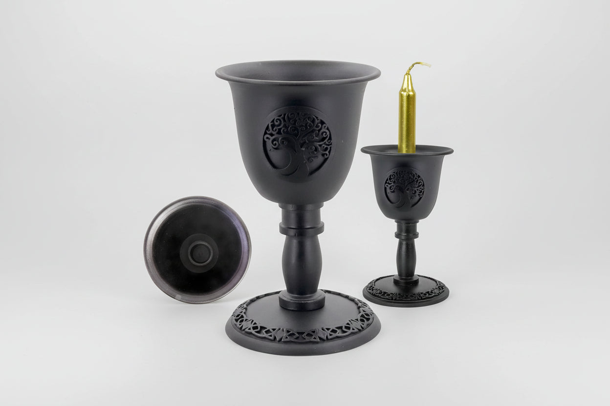 Mini bougeoir en métal, calice, arbre de vie, 4 pouces