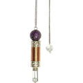 Pendule-Baguette en cuivre-Pointe de cristal/Améthyste