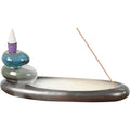 Porte-encens en céramique/Retour de flux-Zen 2,5"Hx7,5"L