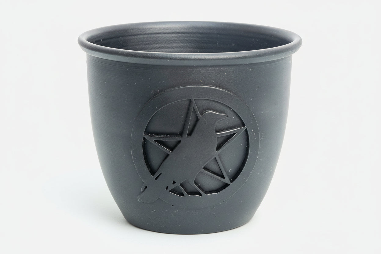 Corbeau et pentacle en fonte Smudge Pot-3,5 pouces