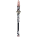 Pointe à quartz Magick Wand-Rose avec corbeau en métal, 10 po de longueur
