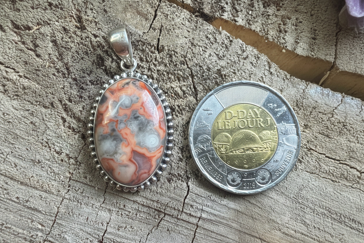Pendentif pierre Agate Crazy Lace