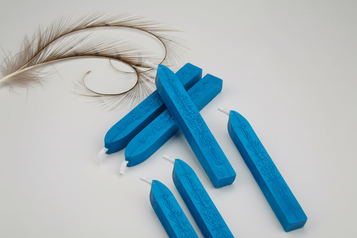 Bâtonnets de cire à cacheter avec mèche, par couleur, Bleu cobalt