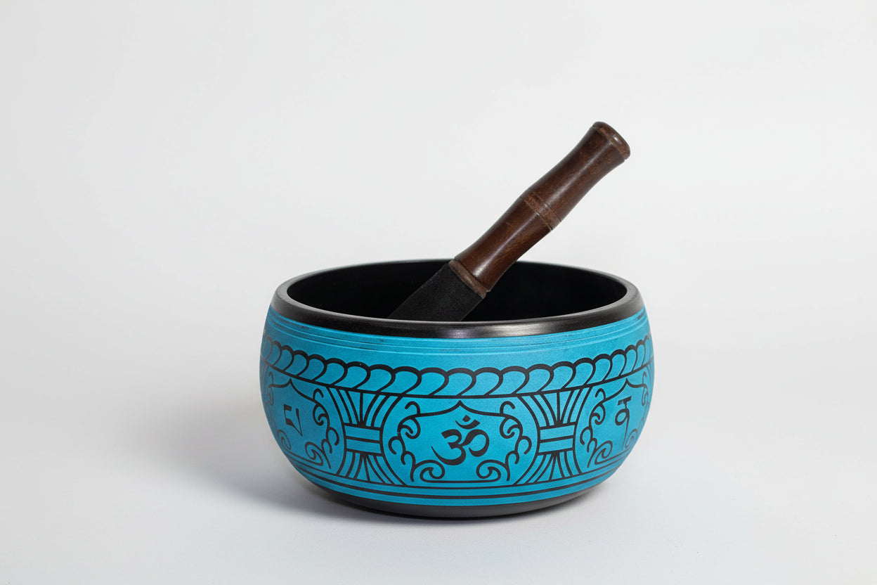 Bol chantant gravé/Bouddha de la médecine-7"Di.(0,8-1,2Kg)