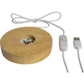 Base d'éclairage LED en bois avec cordon USB