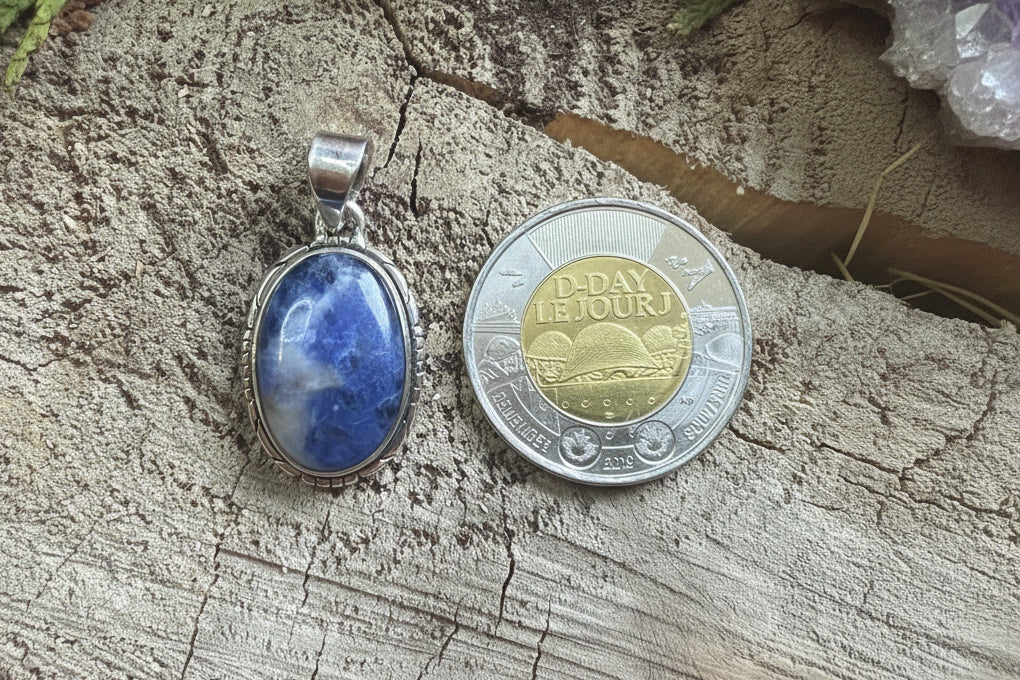 Pendentif pierre de Sodalite- argent 925