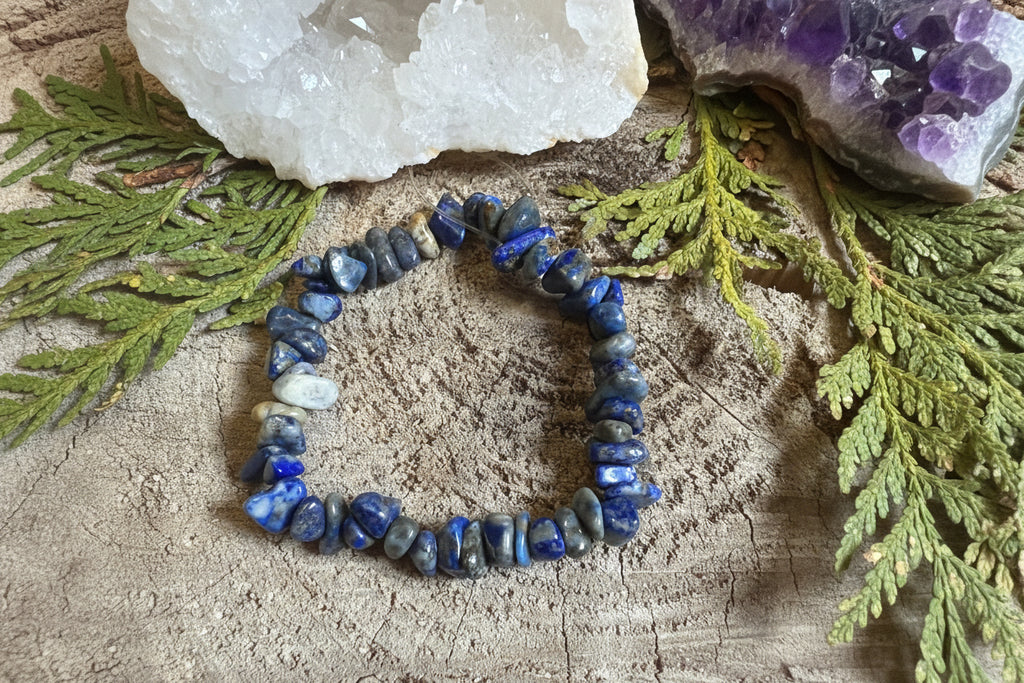 Bracelet éclat de lapis-lazuli naturel