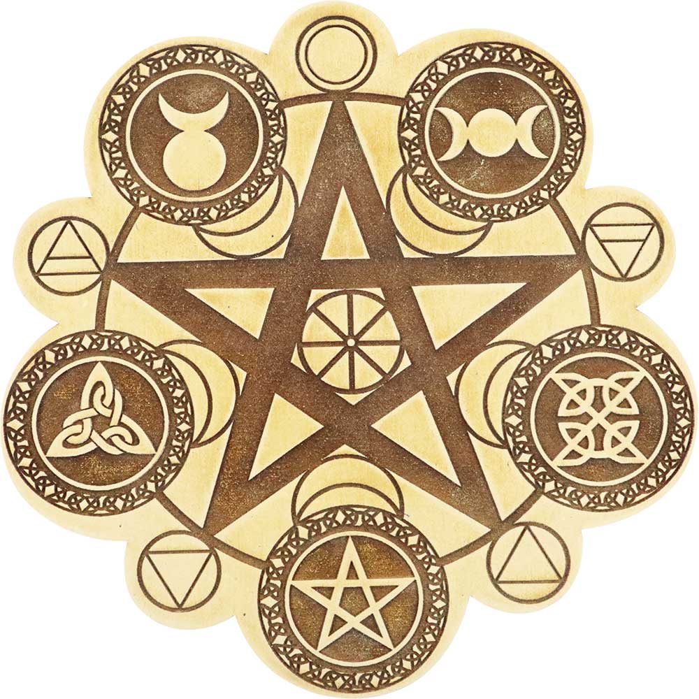 Grille en bois pour Cristaux-Wiccan 8"Dia