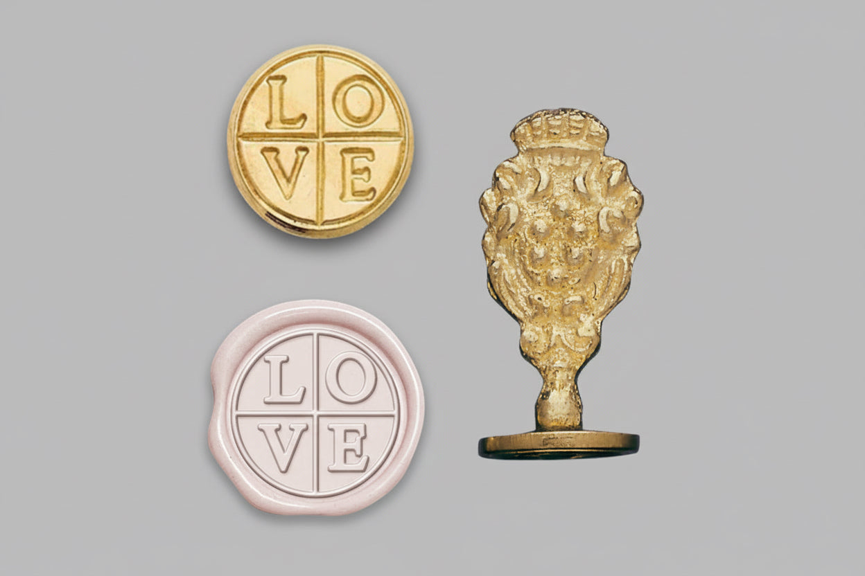 Cachet de cire florentine en laiton - LOVE