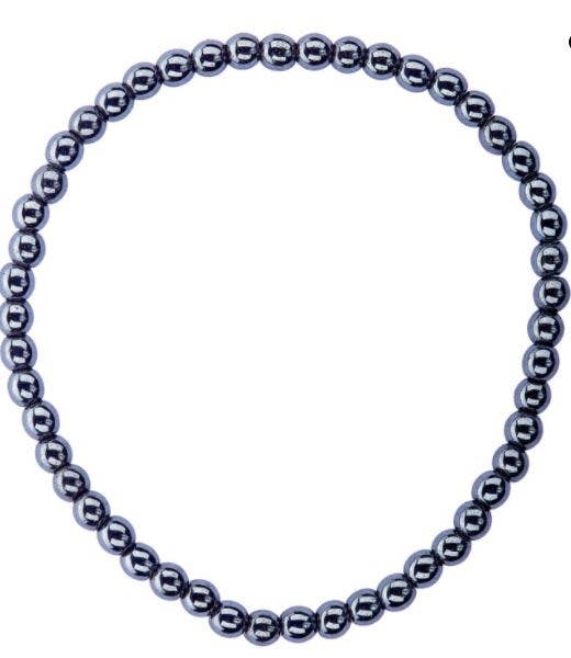 Bracelet en pierre de cristal - Hématite, 4 mm