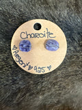 Boucle d’oreille d’argent en Charoite