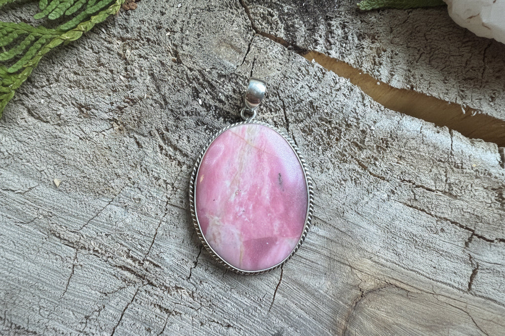 Pendentif Opale rose- Argent 925