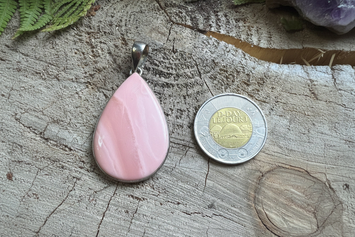 Pendentif Opale Rose- Argent 925