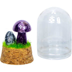 Terrarium mini-champignon en pierre précieuse — Améthyste