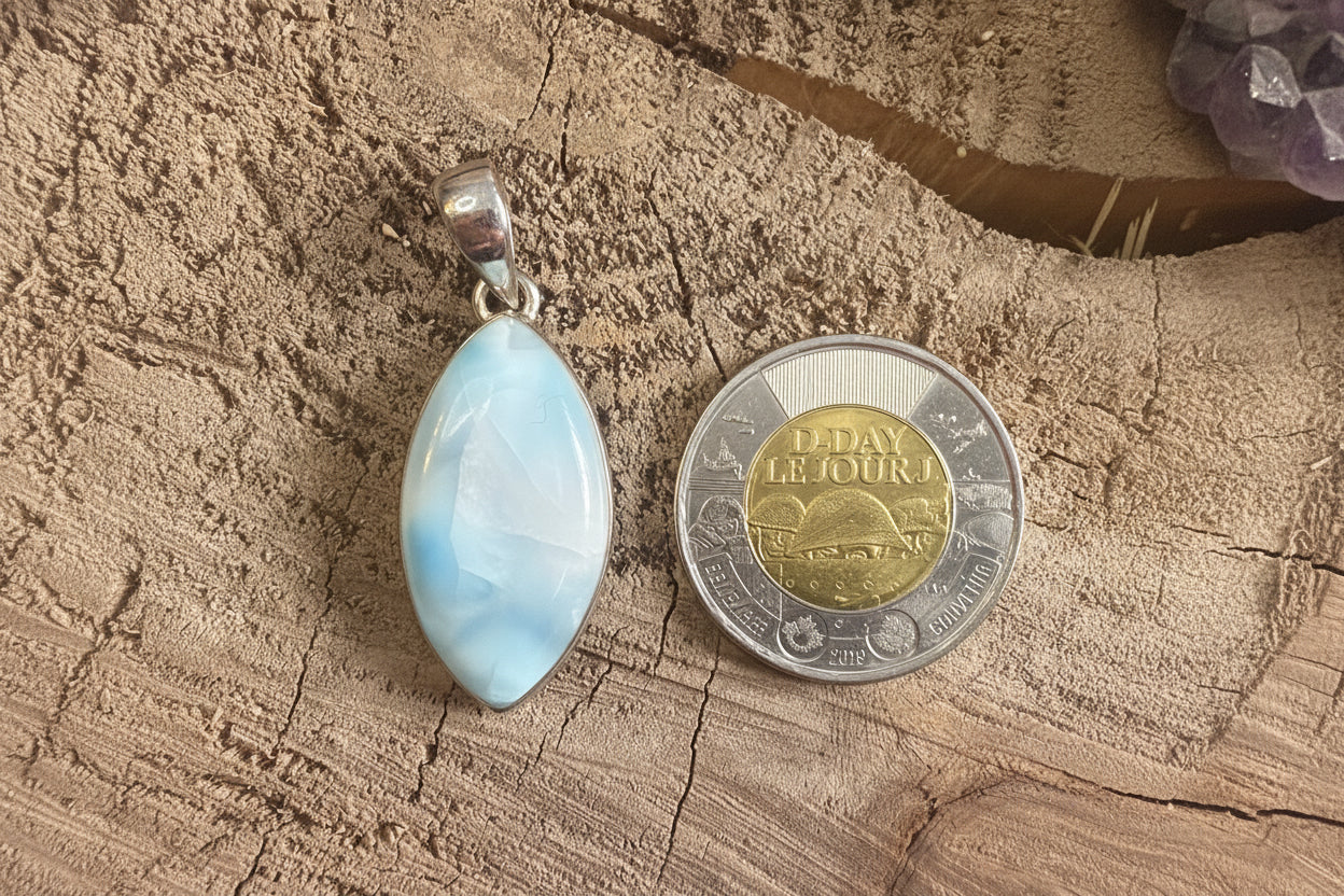 Pendentif pierre de Larimar- Argent 925