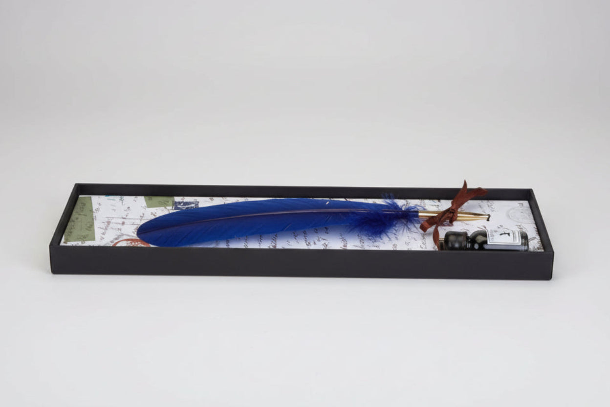 Ensemble stylo plume  bleu et encre - Édition sorcier