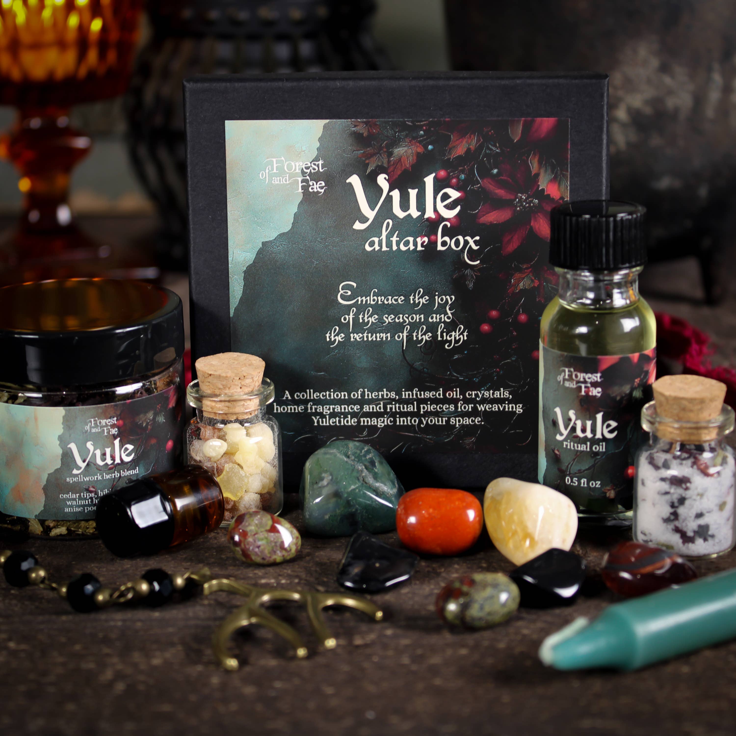 Boîte d'Autel de Yule • Cadeau du Solstice d'Hiver • Rituel • Sorcellerie ANGLAIS