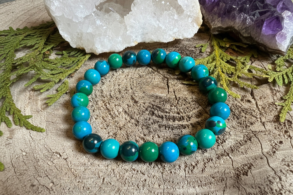Bracelet en perles de magnésite / howlite teintées