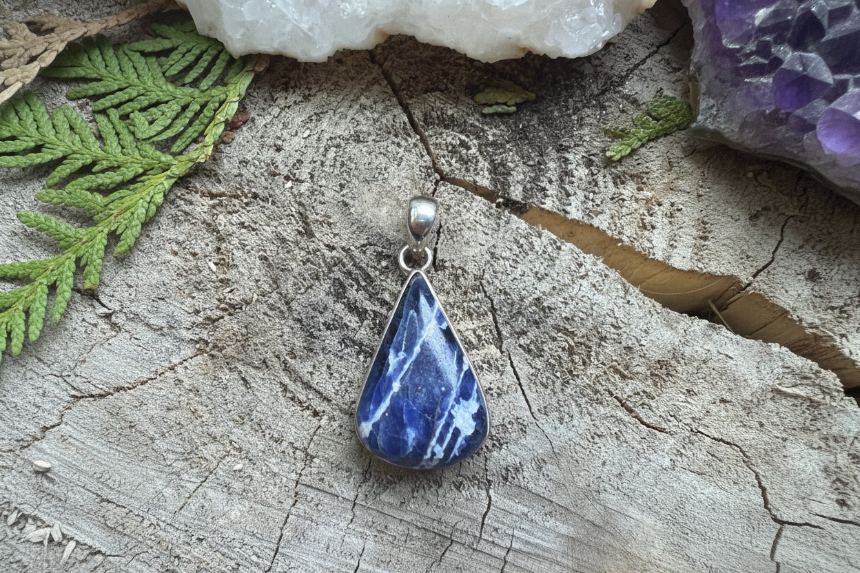 Pendentif pierre de Sodalite-Argent 925