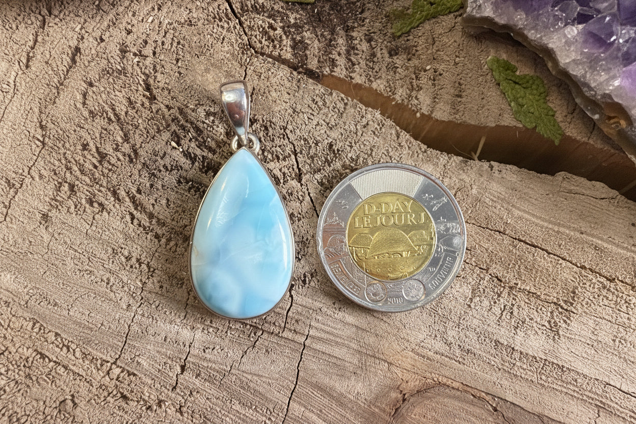 Pendentif pierre de Larimar