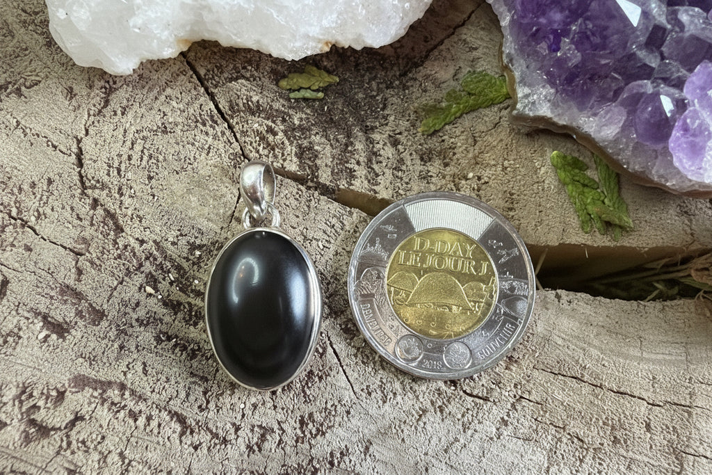 Pendentif obsidienne noire