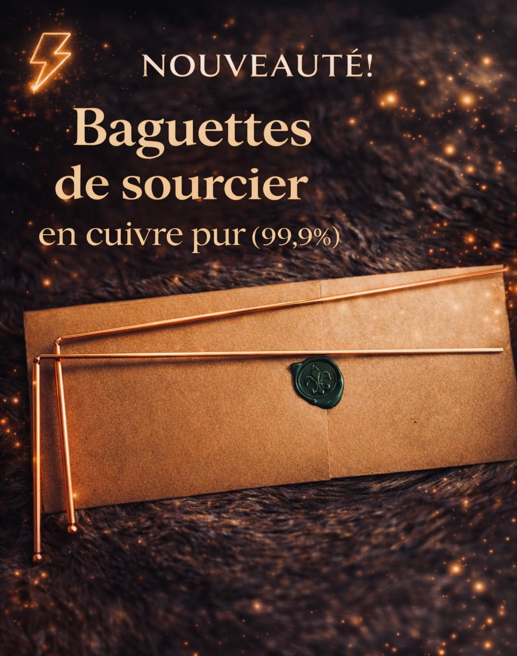Baguette sourcier en cuivre
