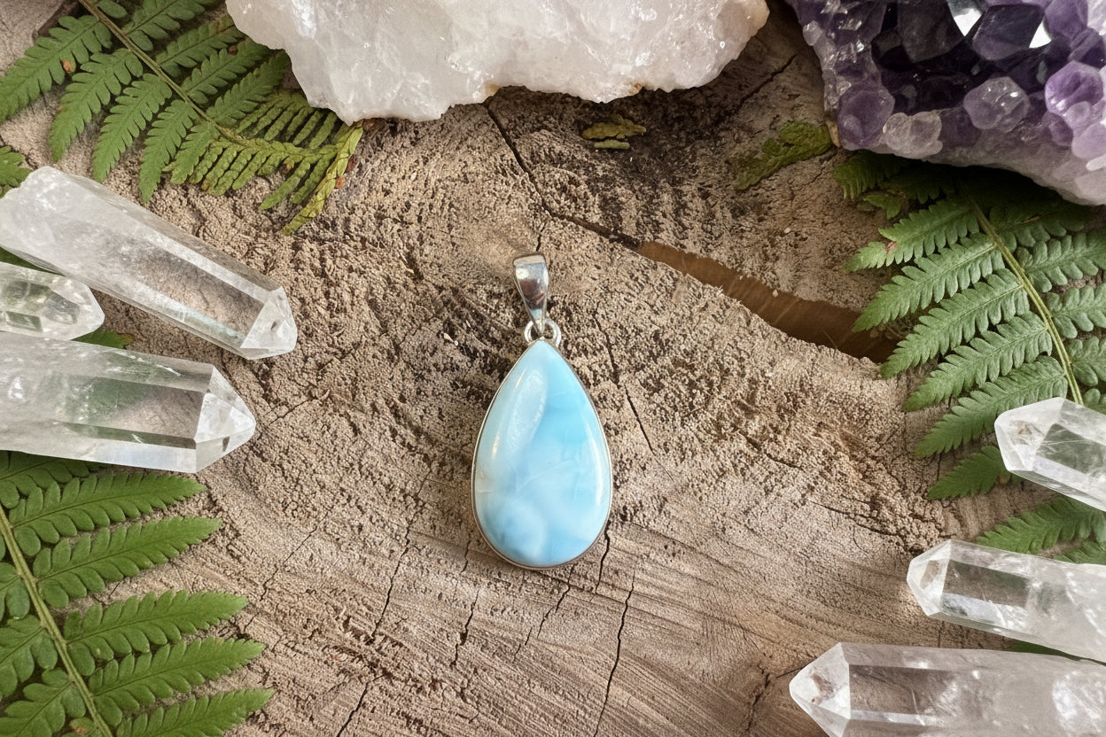 Pendentif pierre de Larimar