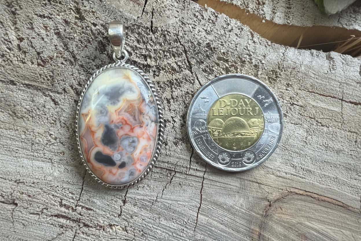 Pendentif pierre Agate Crazy Lace