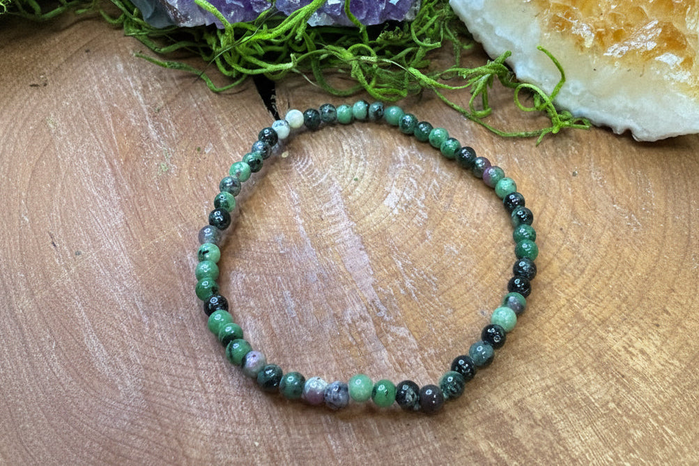 Bracelet perle 4mm Ruby zoisite