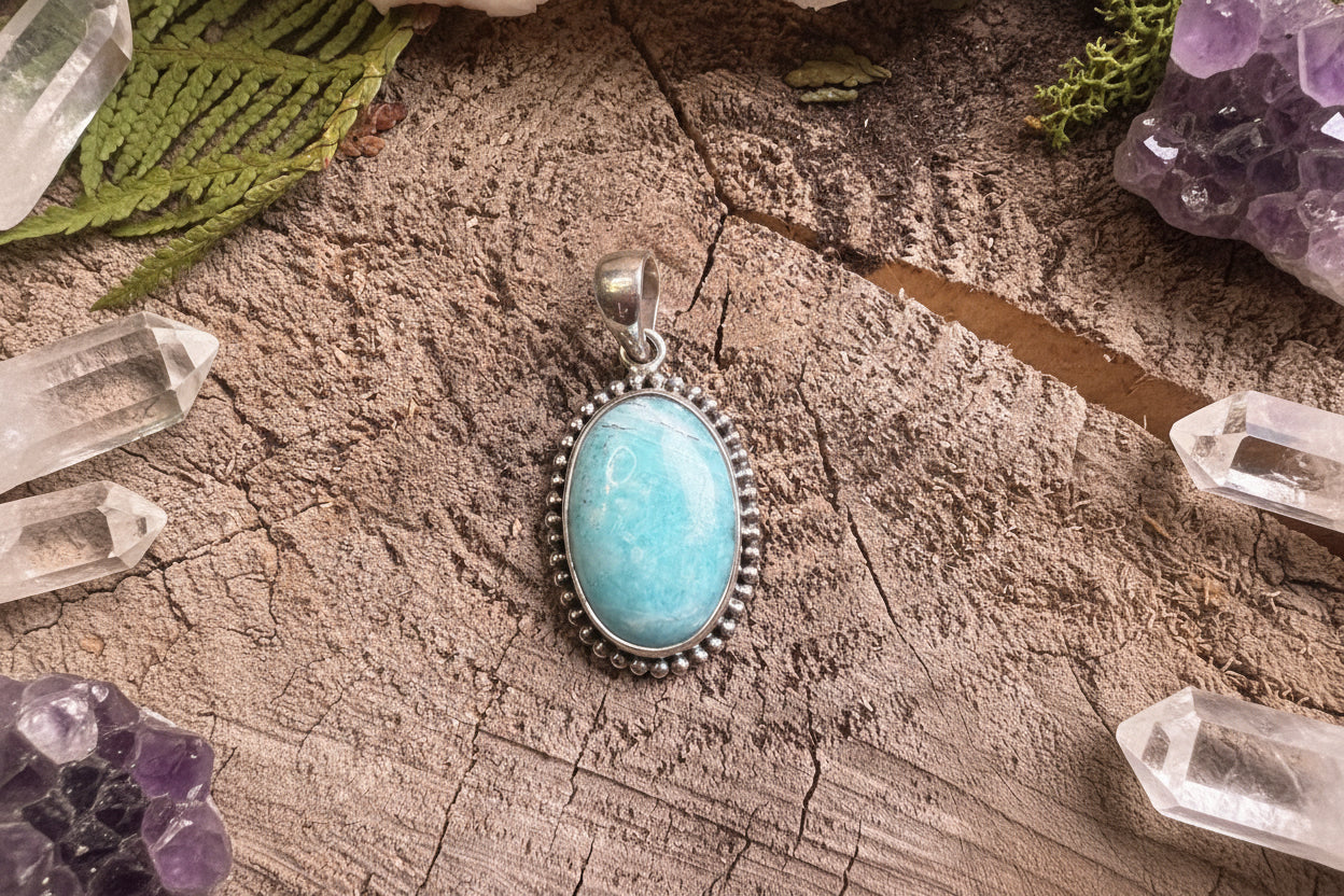 Pendentif pierre Amazonite- Argent 925