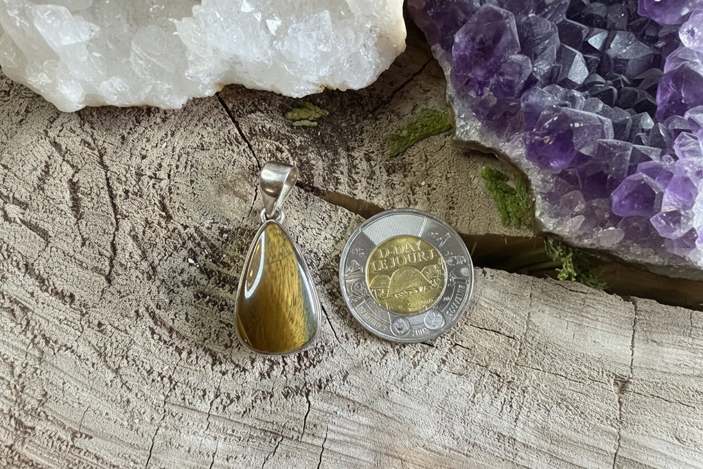 Pendentif pierre oeil de tigre - Argent 925