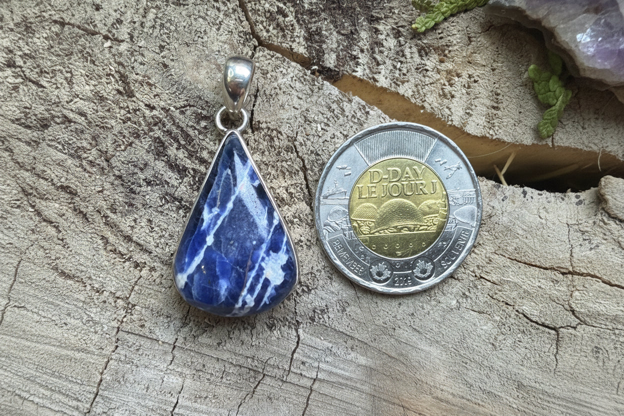 Pendentif pierre de Sodalite-Argent 925