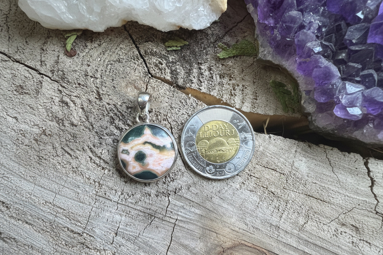 Pendentif pierre Jaspe Océan