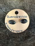 Boucle d’oreille d’argent en Tourmaline noire