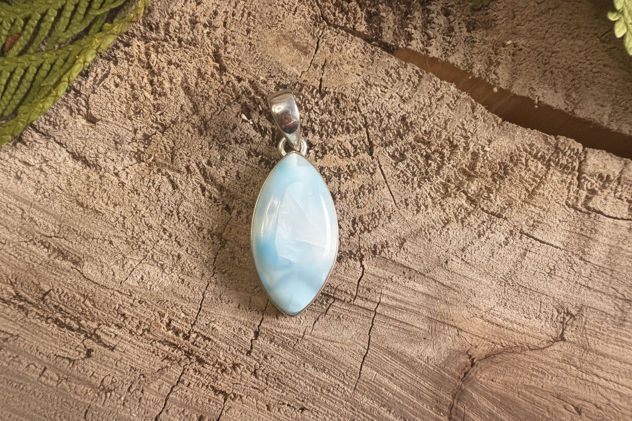 Pendentif pierre de Larimar- Argent 925
