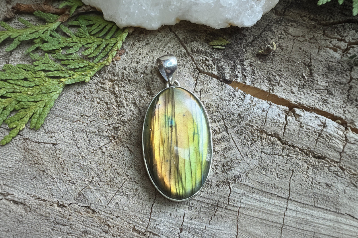 Pendentif labradorite- Argent 925