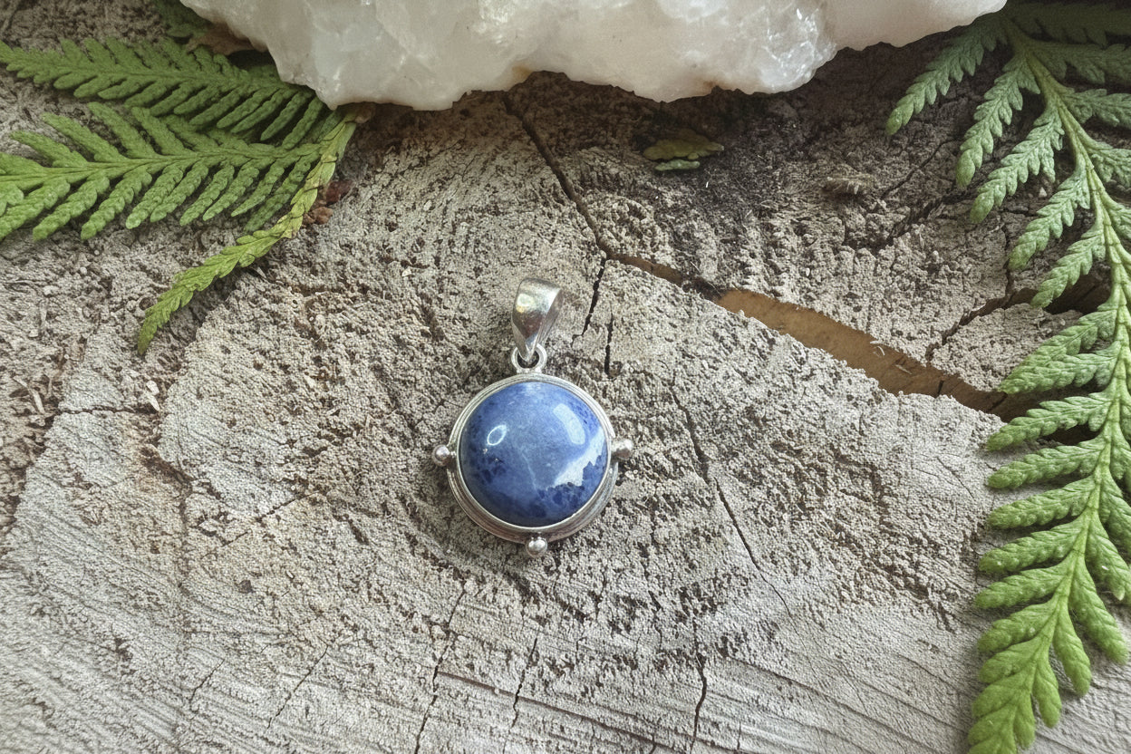 Pendentif pierre Sodalite- Argent 925